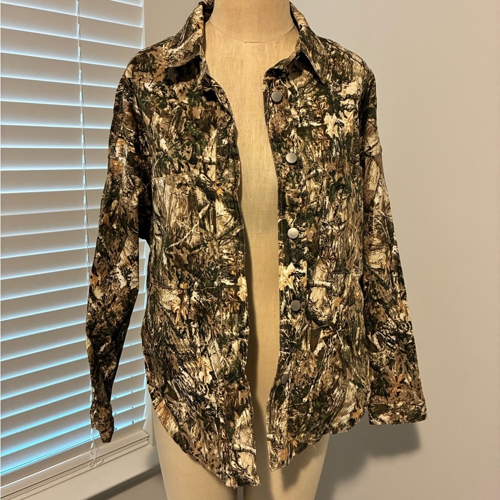 Denim Obsessed Women’s Project Rebel Camo Button Down Coat